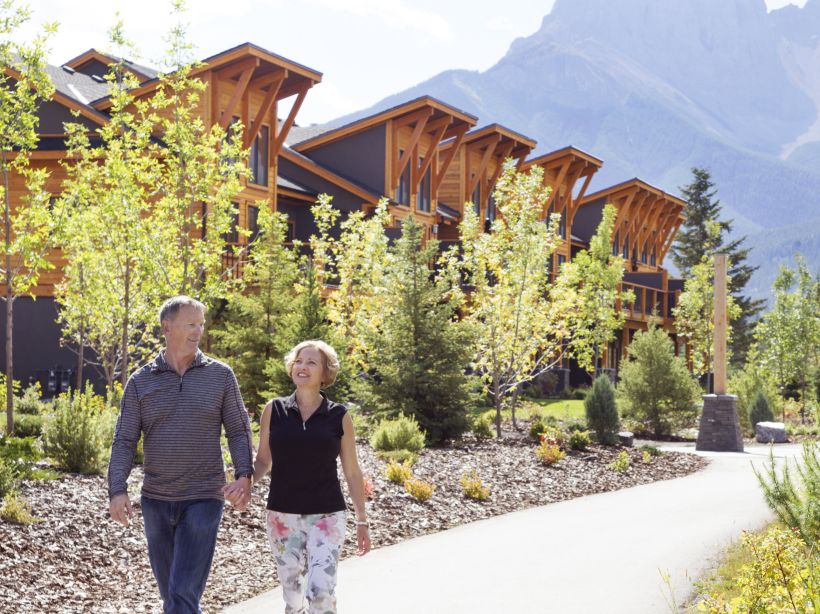 couple Walking in canmore