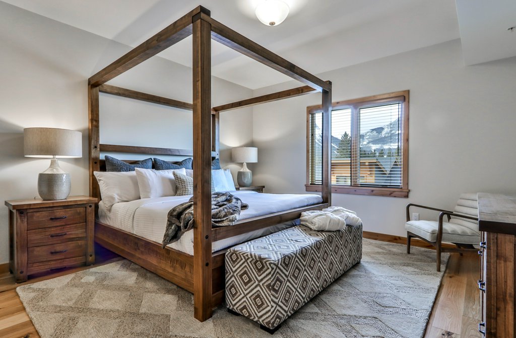 master bedroom at #309 White Spruce Lodge